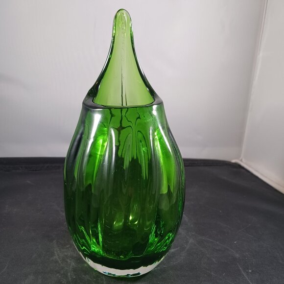 Vintage Swung Glass Vase Murano Style - Picture 9 of 9